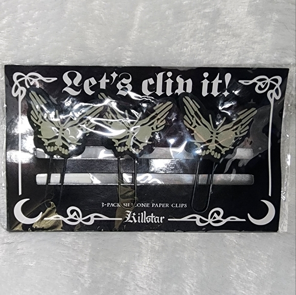 Killstar Darkspell Death Moth/Gothic Butterfly Silicone Paper Clips - Picture 4 of 4